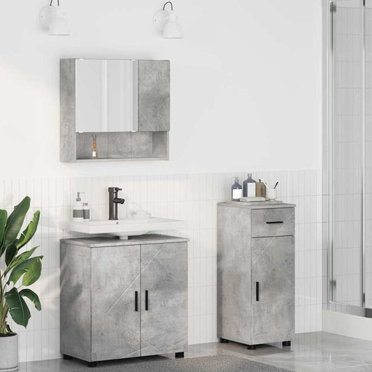 Bathroom Furniture Set 3 pcs Concrete Grey 61 x 35 x 64 cm