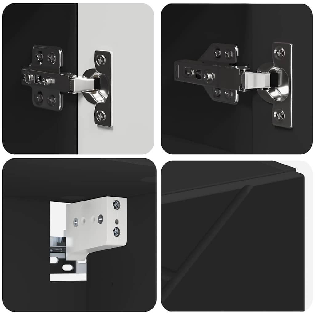 Bathroom Furniture Set 4 pcs Black 61 x 35 x 64 cm