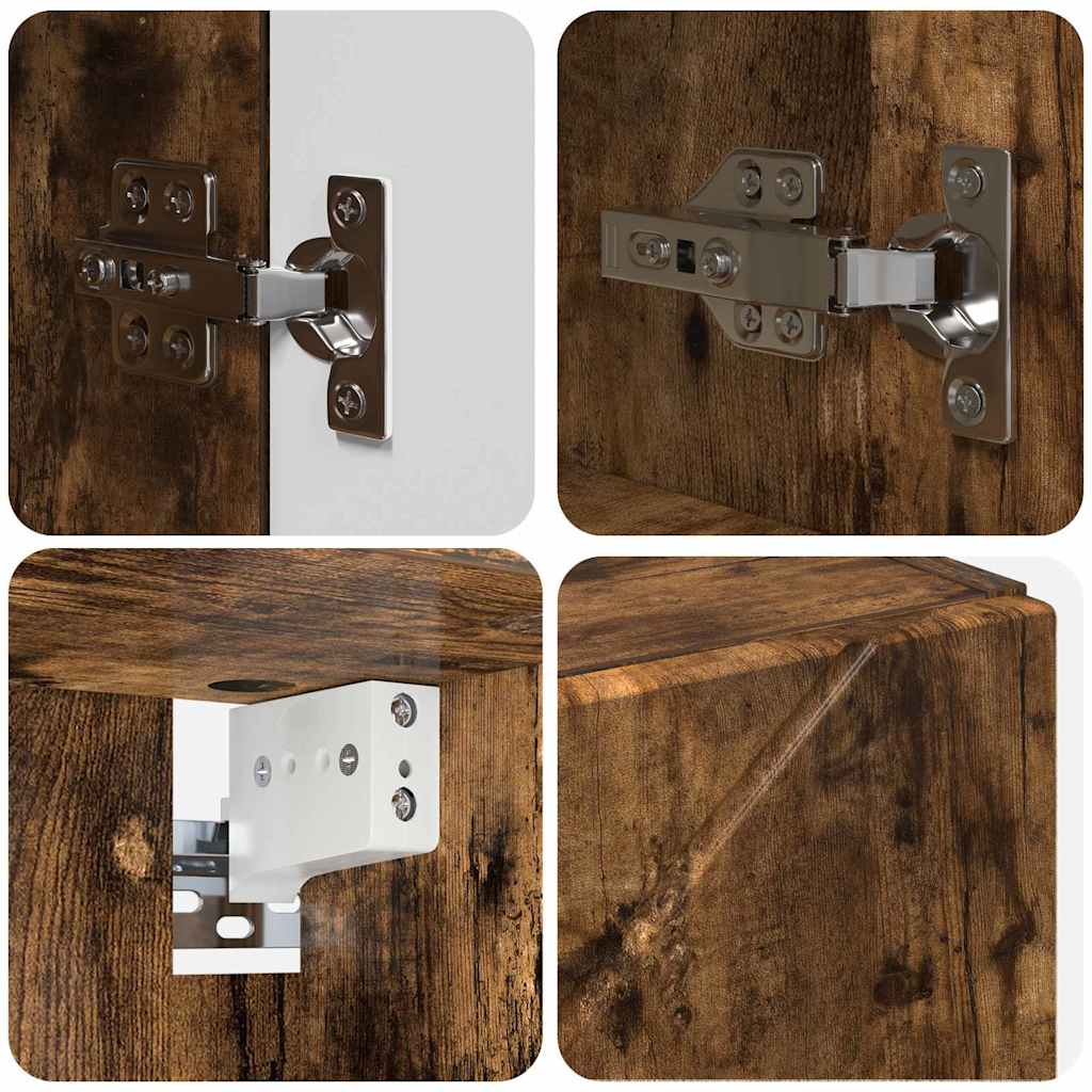 Bathroom Furniture Set 4 pcs Smoked Oak 61 x 35 x 64 cm