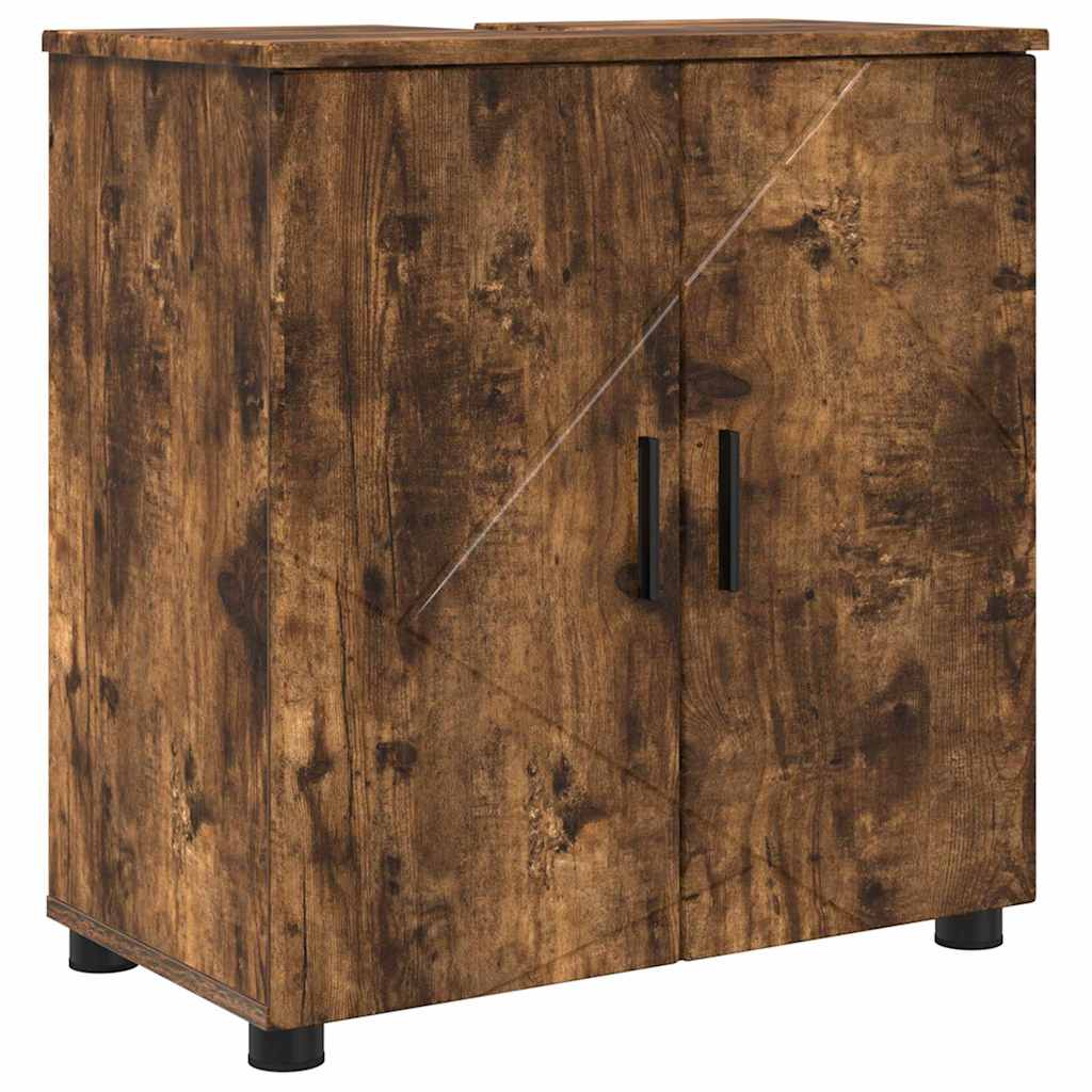 Bathroom Furniture Set 4 pcs Smoked Oak 61 x 35 x 64 cm