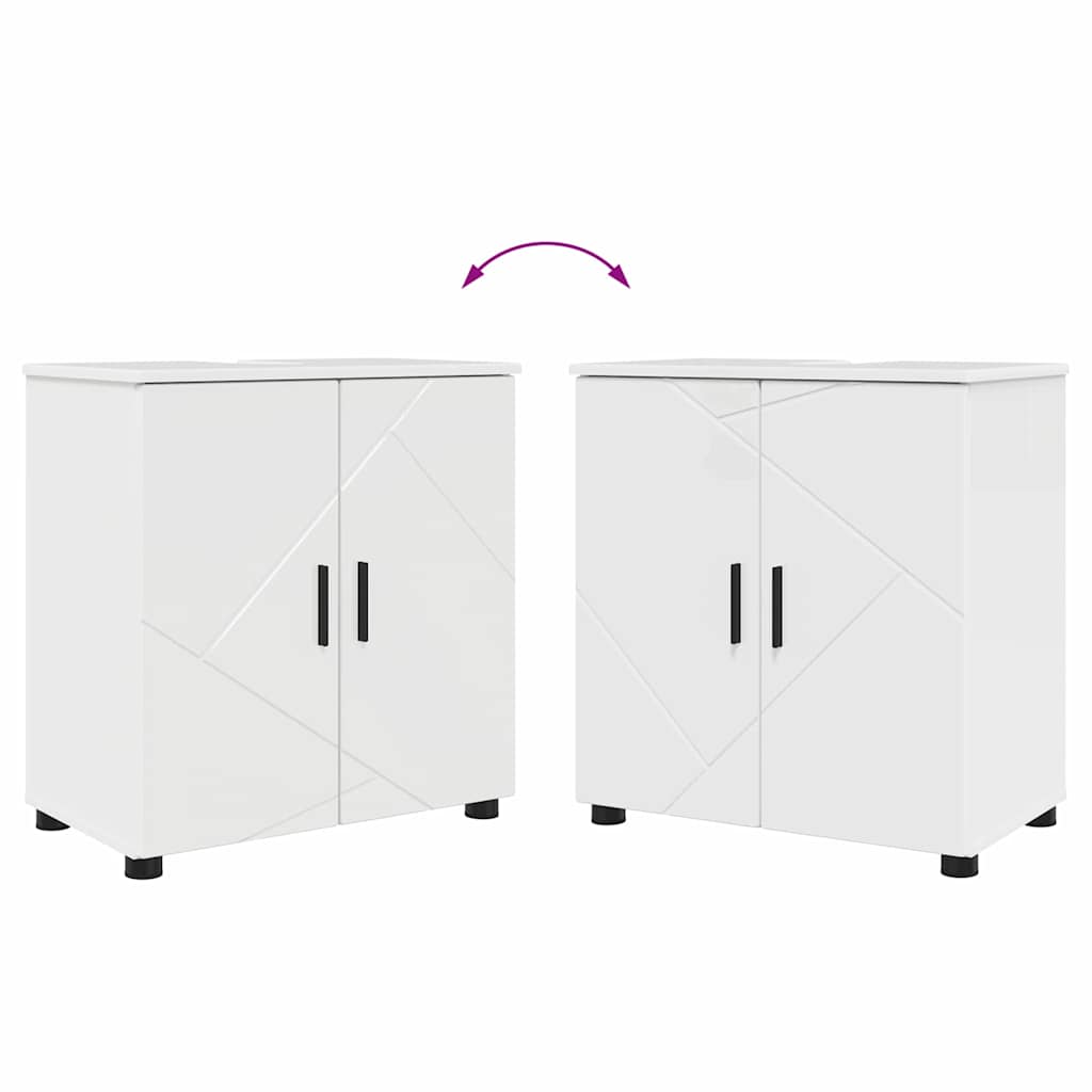 Bathroom Furniture Set with Drawer 4 pcs High Gloss White