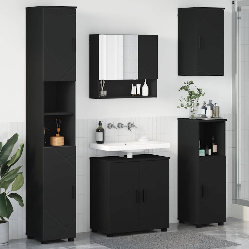 Bathroom Furniture Set 5 pcs Black 61 x 35 x 64 cm