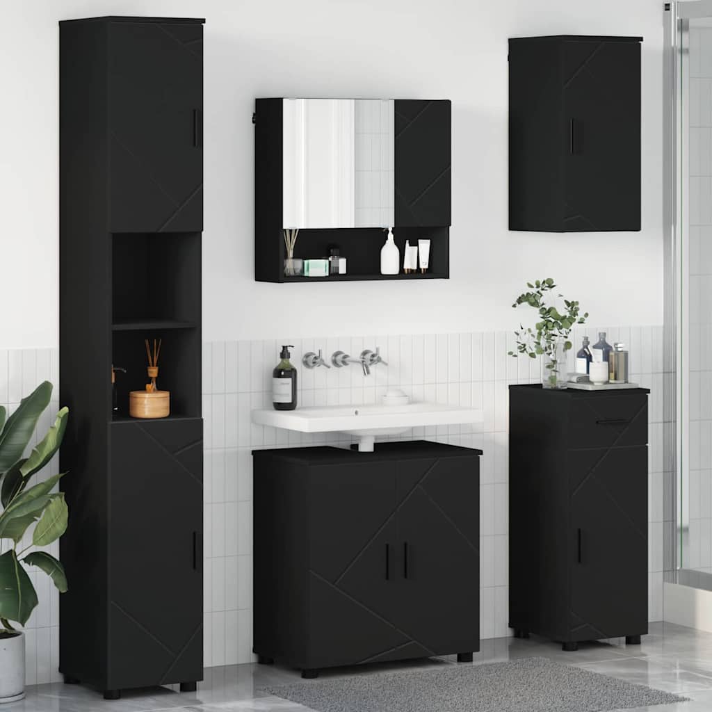 Bathroom Furniture Set 5 pcs Black 61 x 35 x 64 cm