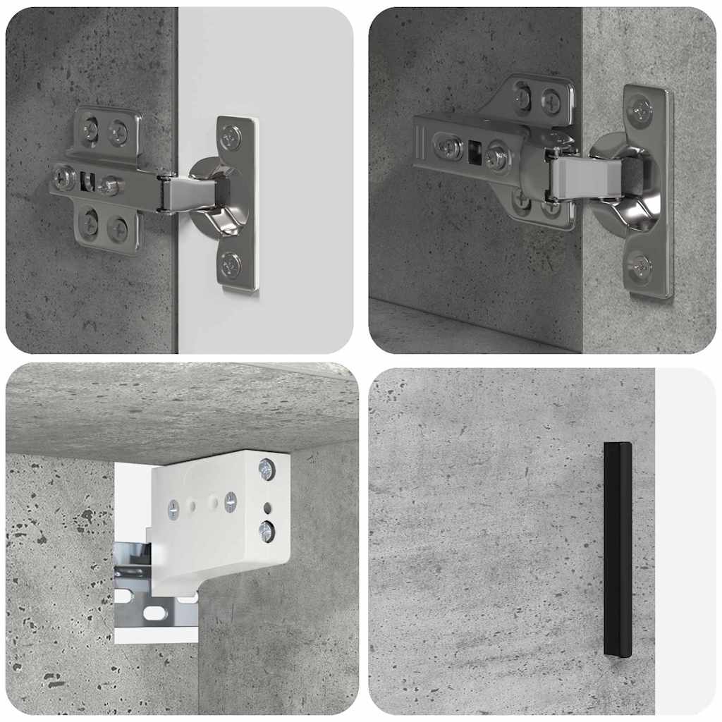 Bathroom Furniture Set with Drawer 5 pcs Concrete Grey