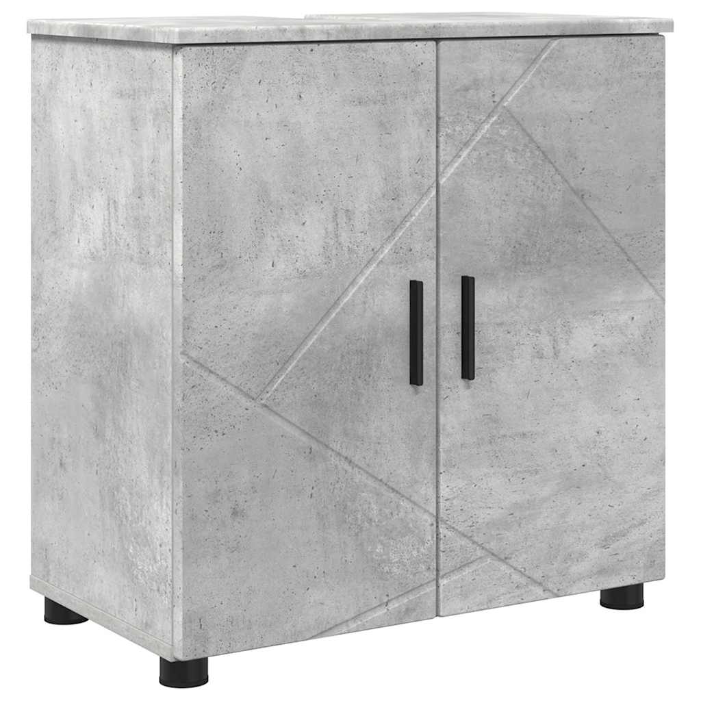 Bathroom Furniture Set with Drawer 5 pcs Concrete Grey
