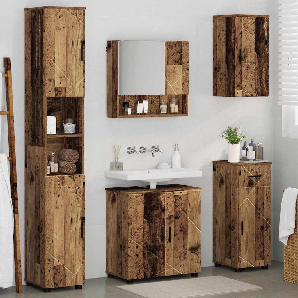 Bathroom Furniture Set 5 pcs Old Wood 61 x 35 x 64 cm
