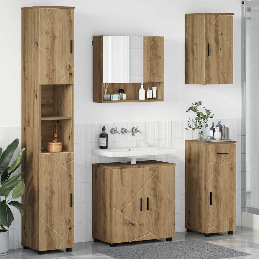 Bathroom Furniture Set 5 pcs Artisan Oak 61 x 35 x 64 cm