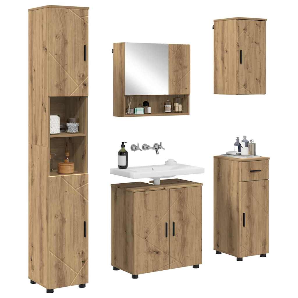 Bathroom Furniture Set 5 pcs Artisan Oak 61 x 35 x 64 cm