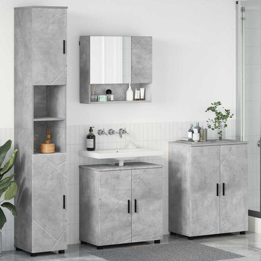 Bathroom Furniture Set 4 pcs Concrete Grey 61 x 35 x 64 cm