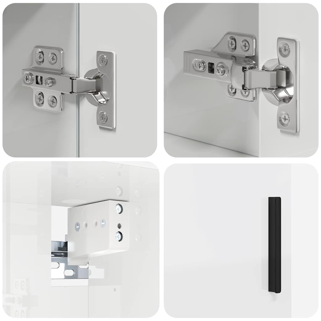 Bathroom Furniture Set Wall-mounted 4 pcs High Gloss White