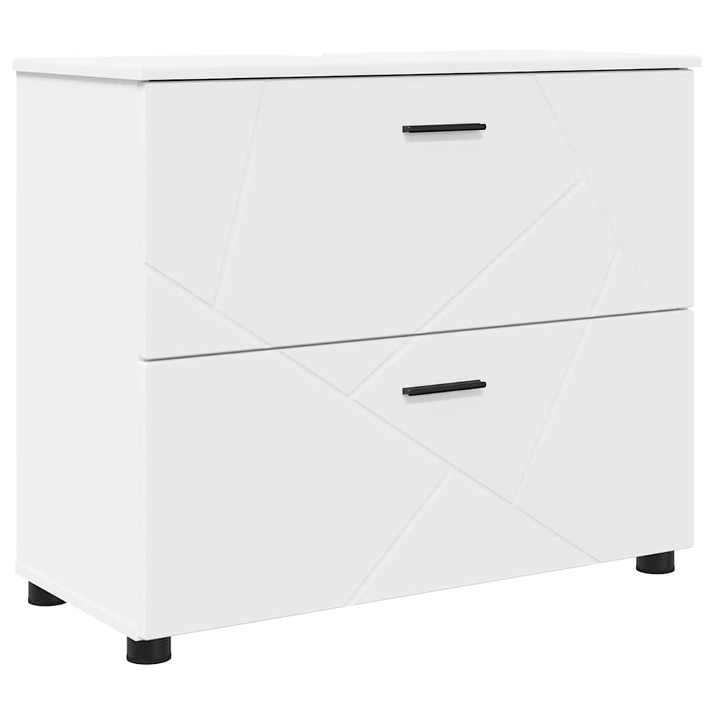 Bathroom Furniture Set 2 pcs White Engineered Wood and Metal