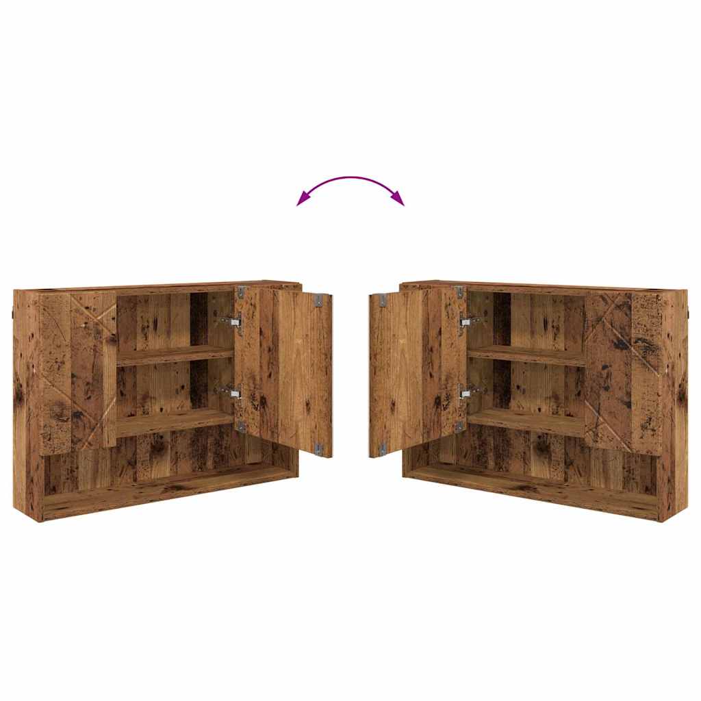 Bathroom Furniture Set 2 pcs Old Wood Engineered Wood and Metal