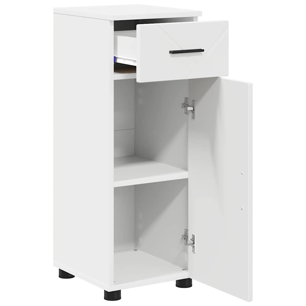 Bathroom Furniture Set 3 pcs White Engineered Wood and Metal
