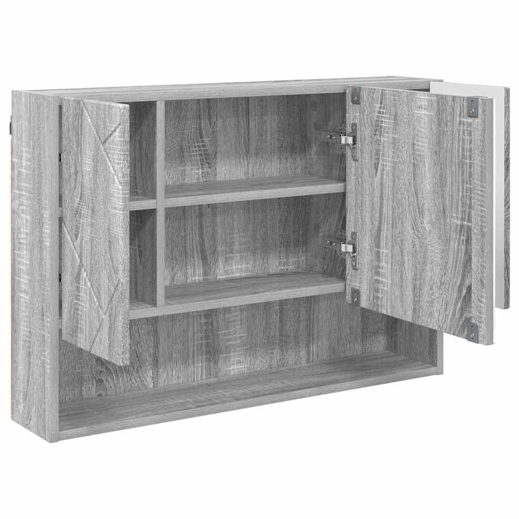 Bathroom Furniture Set with Drawer with Shelf 3 pcs Grey Sonoma