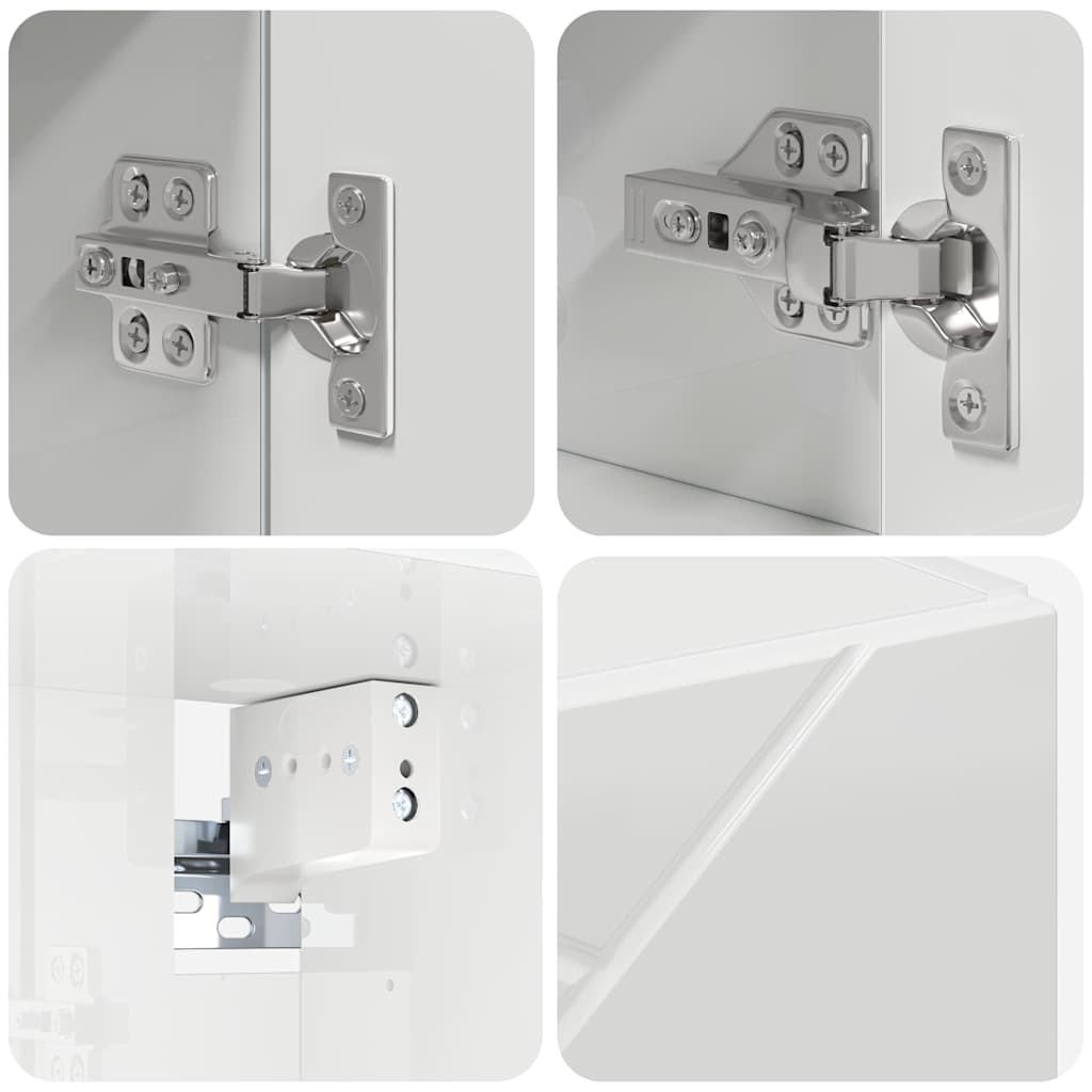 Bathroom Furniture Set with Drawer 4 pcs High Gloss White