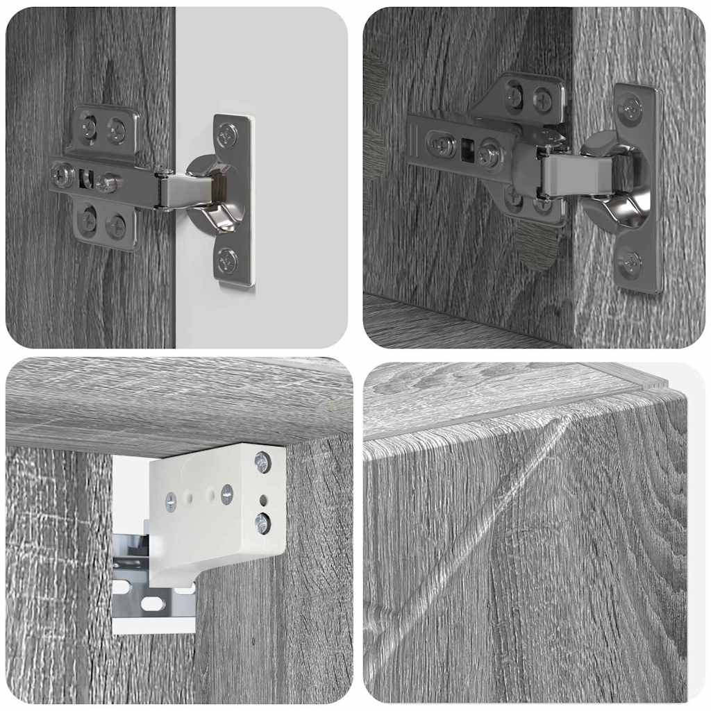 Bathroom Furniture Set with Drawer with Shelf 4 pcs Grey Sonoma