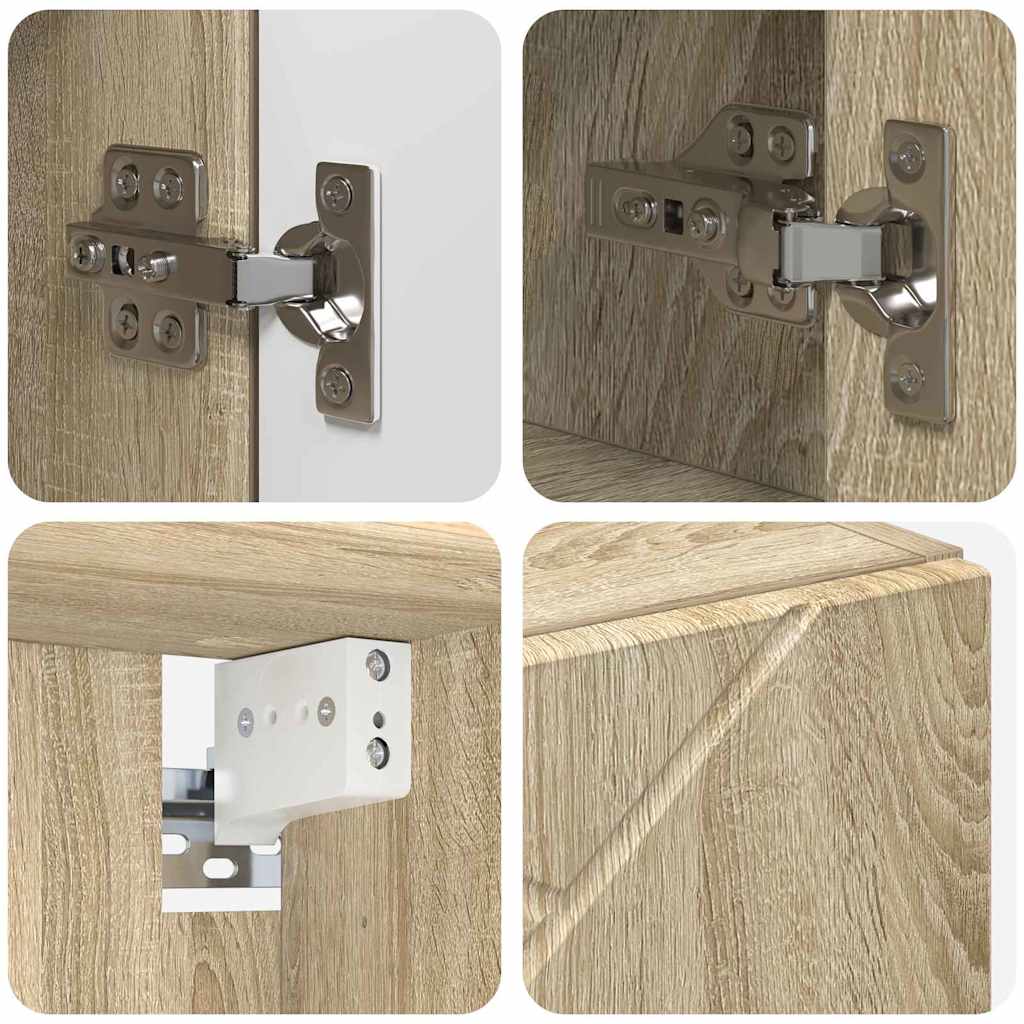 Bathroom Furniture Set with Drawer with Shelf 4 pcs Sonoma Oak
