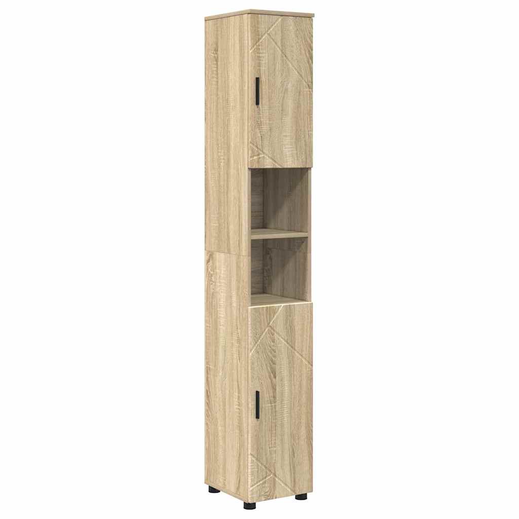 Bathroom Furniture Set with Drawer with Shelf 4 pcs Sonoma Oak