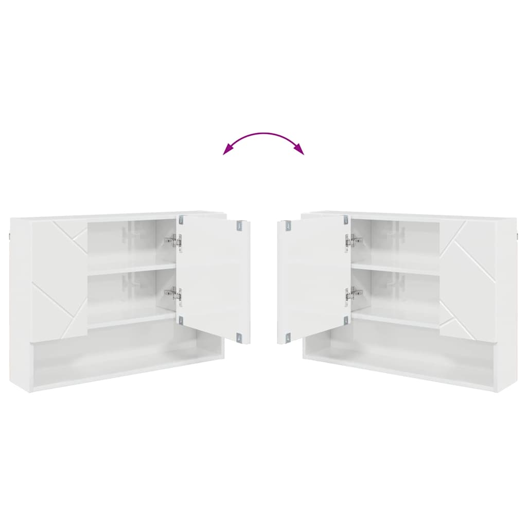 Bathroom Furniture Set with Drawer 4 pcs High Gloss White