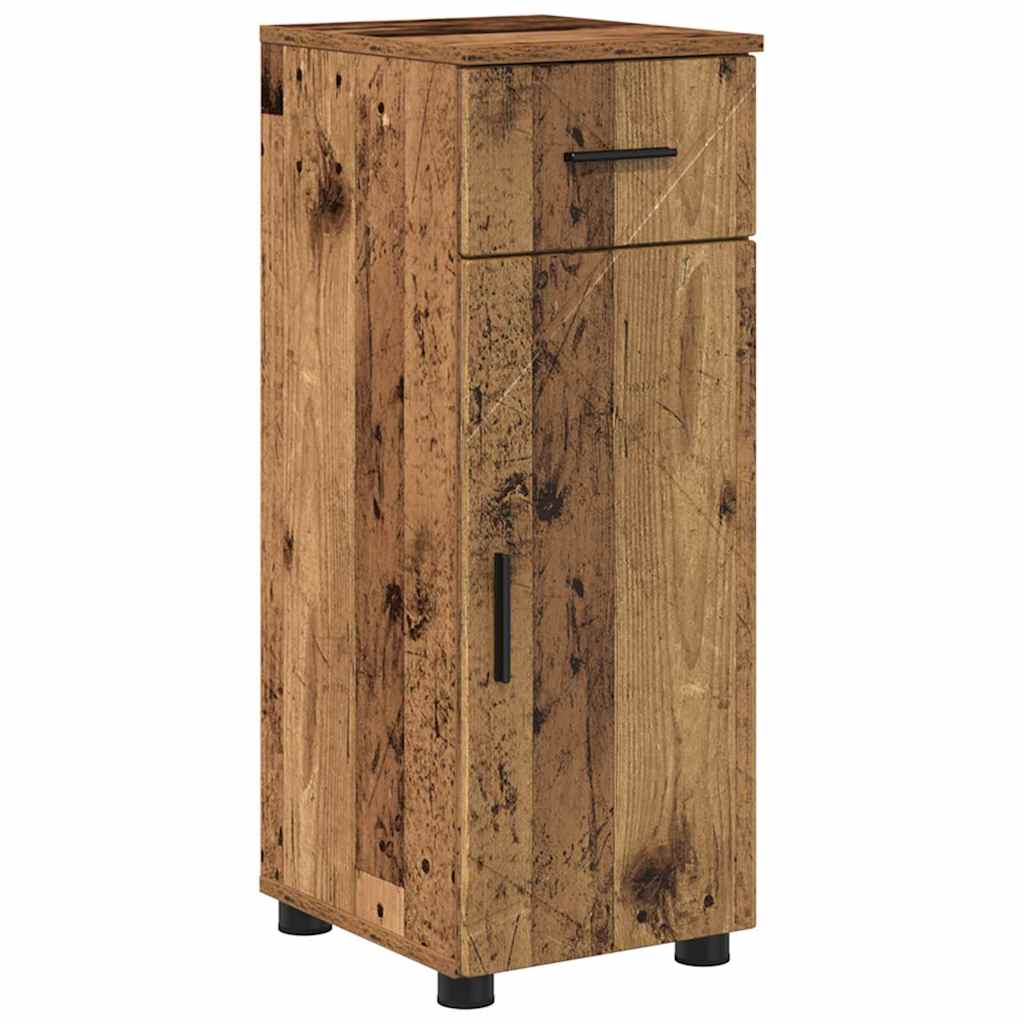 Bathroom Furniture Set 4 pcs Old Wood Engineered Wood and Metal