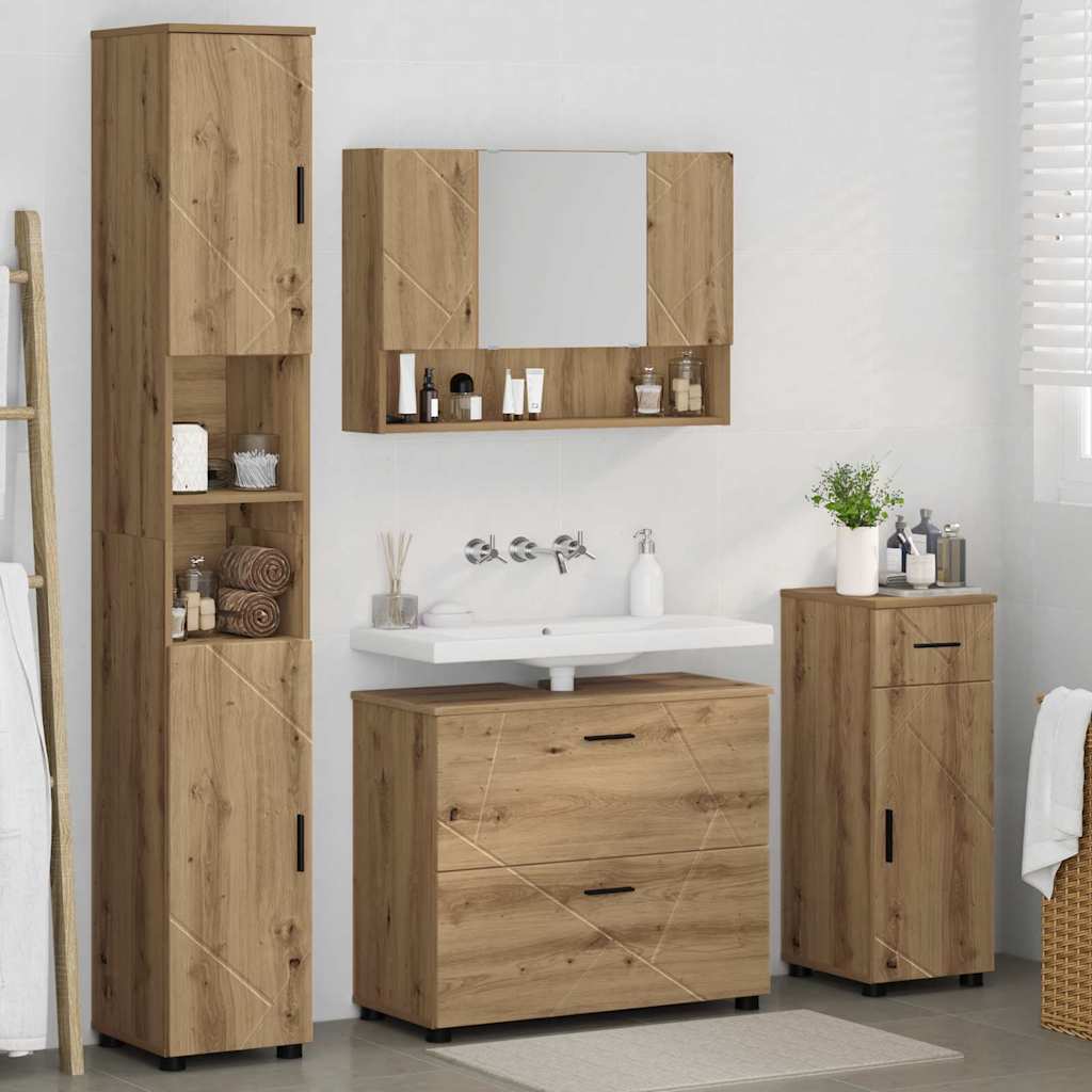 Bathroom Furniture Set 4 pcs Artisan Oak