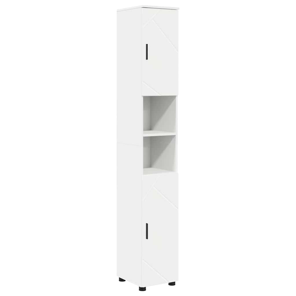 Bathroom Furniture Set 5 pcs White Engineered Wood and Metal