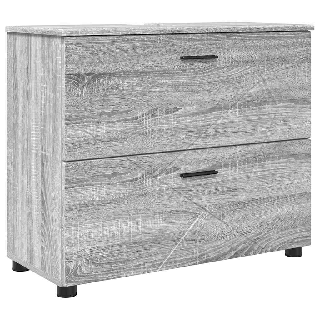 Bathroom Furniture Set with Drawer with Shelf 5 pcs Grey Sonoma