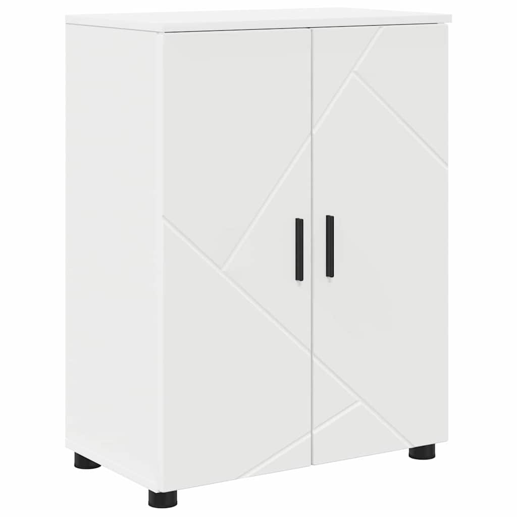 Bathroom Furniture Set 4 pcs White Engineered Wood and Metal