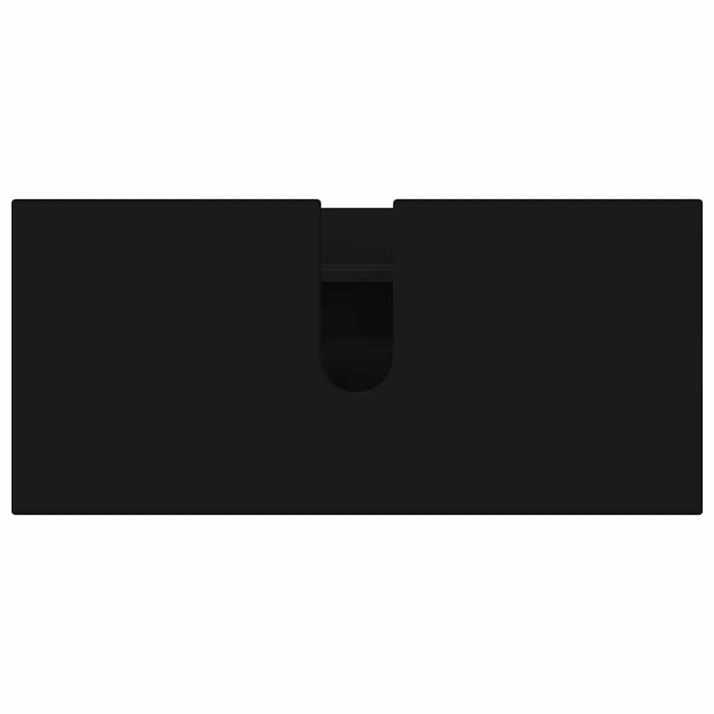 Bathroom Furniture Set 4 pcs Black Engineered Wood and Metal