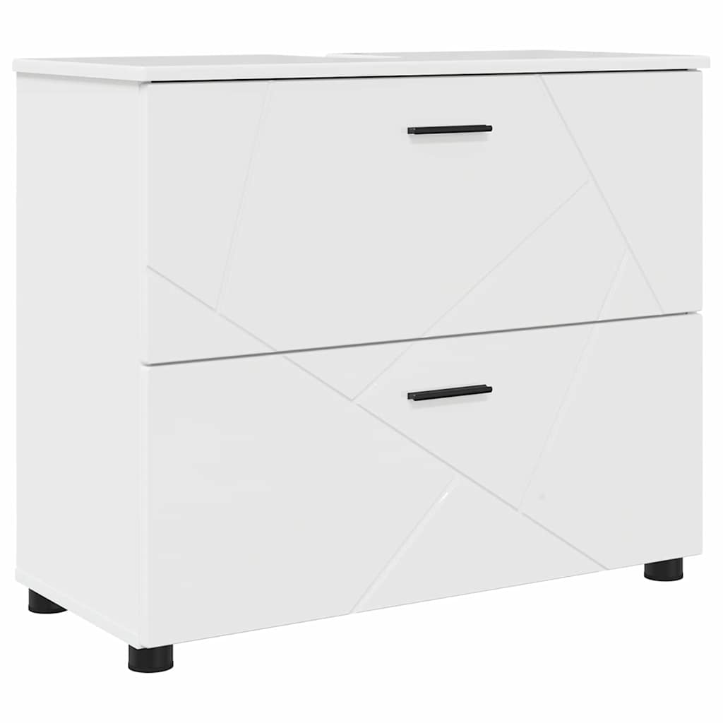 Bathroom Furniture Set with Drawer 4 pcs High Gloss White