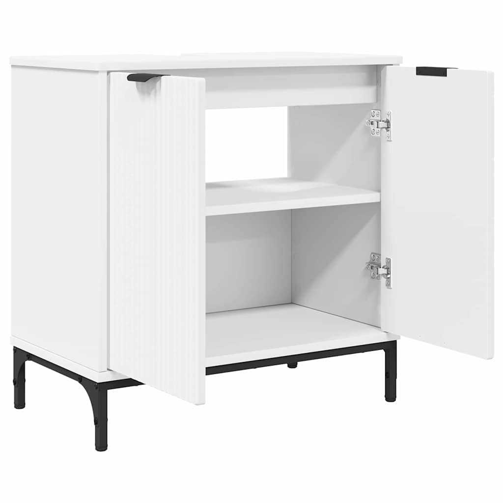 Bathroom Furniture Set 2 pcs White Engineered Wood and Metal