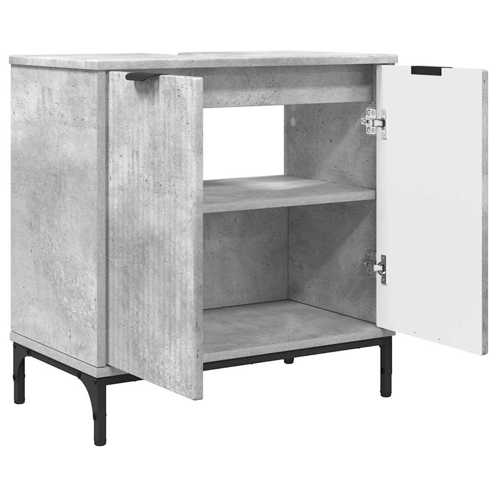 Bathroom Furniture Set with Drawer 2 pcs Concrete Grey