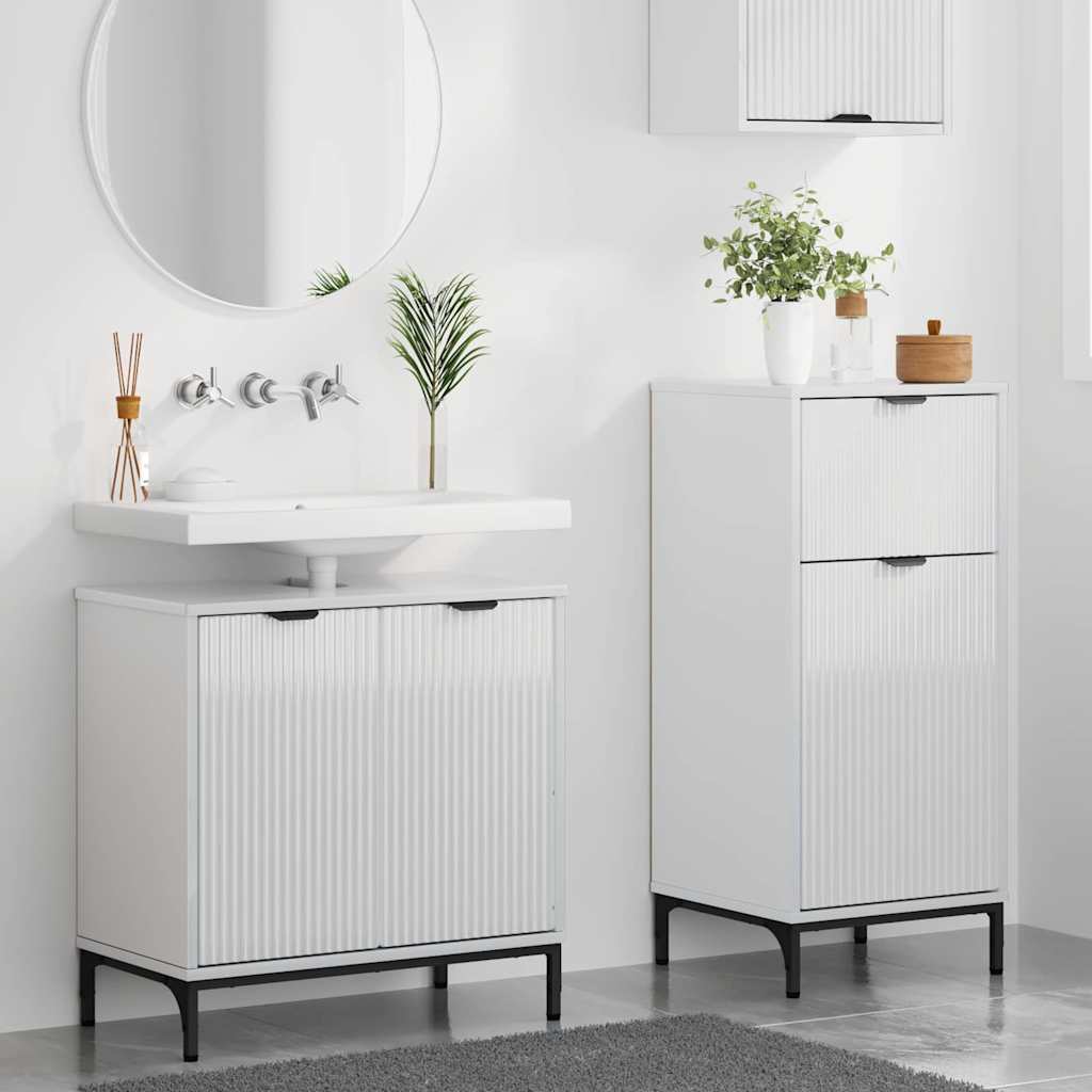 Bathroom Furniture Set with Drawer 2 pcs High Gloss White