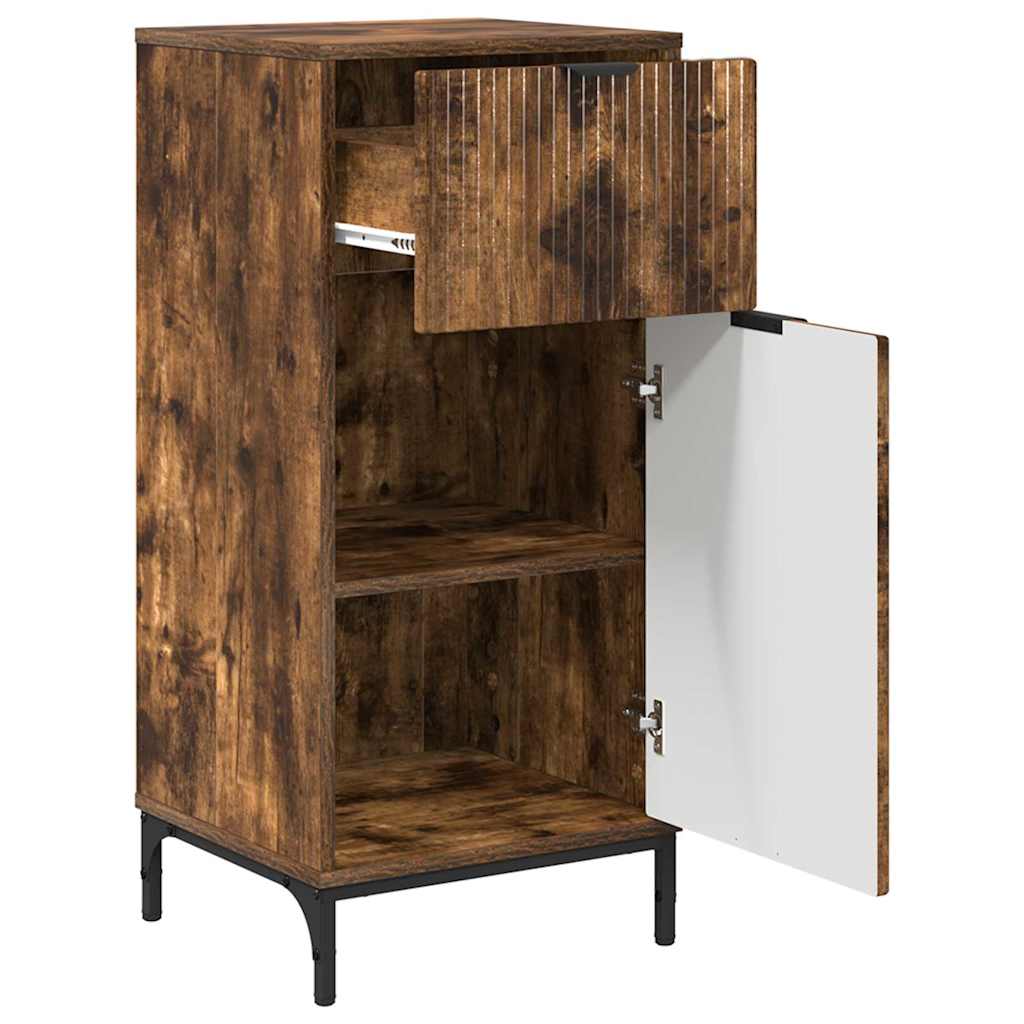Bathroom Furniture Set with Drawer with Shelf 2 pcs Smoked Oak