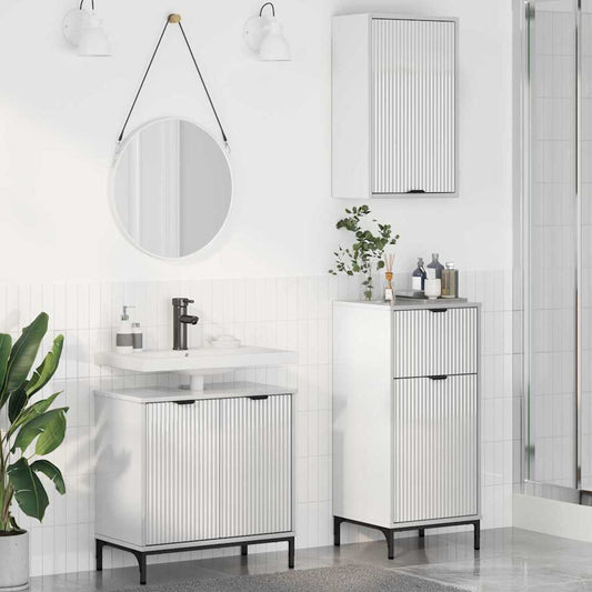 Bathroom Furniture Set 3 pcs High Gloss White