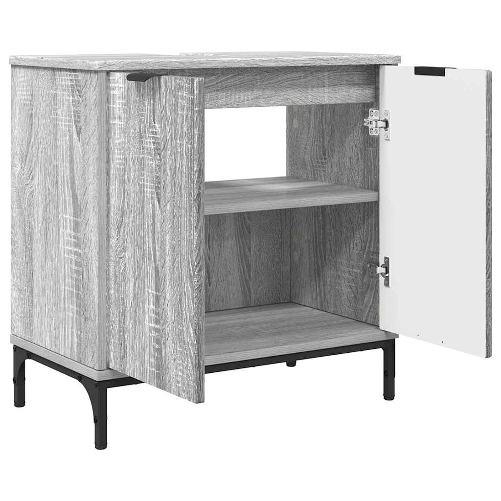Bathroom Furniture Set 3 pcs Grey sonoma Engineered wood