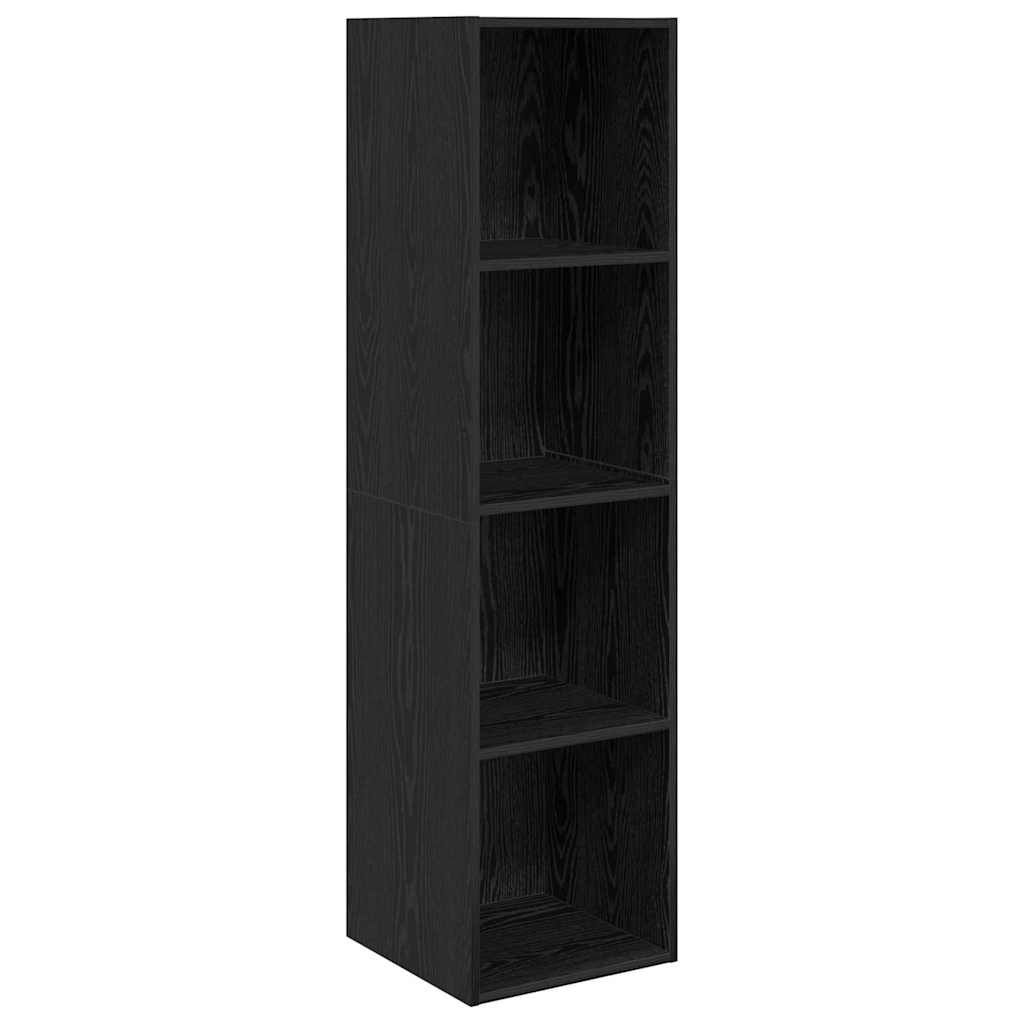 TV Cabinet Set 4 pcs Black Oak Engineered Wood