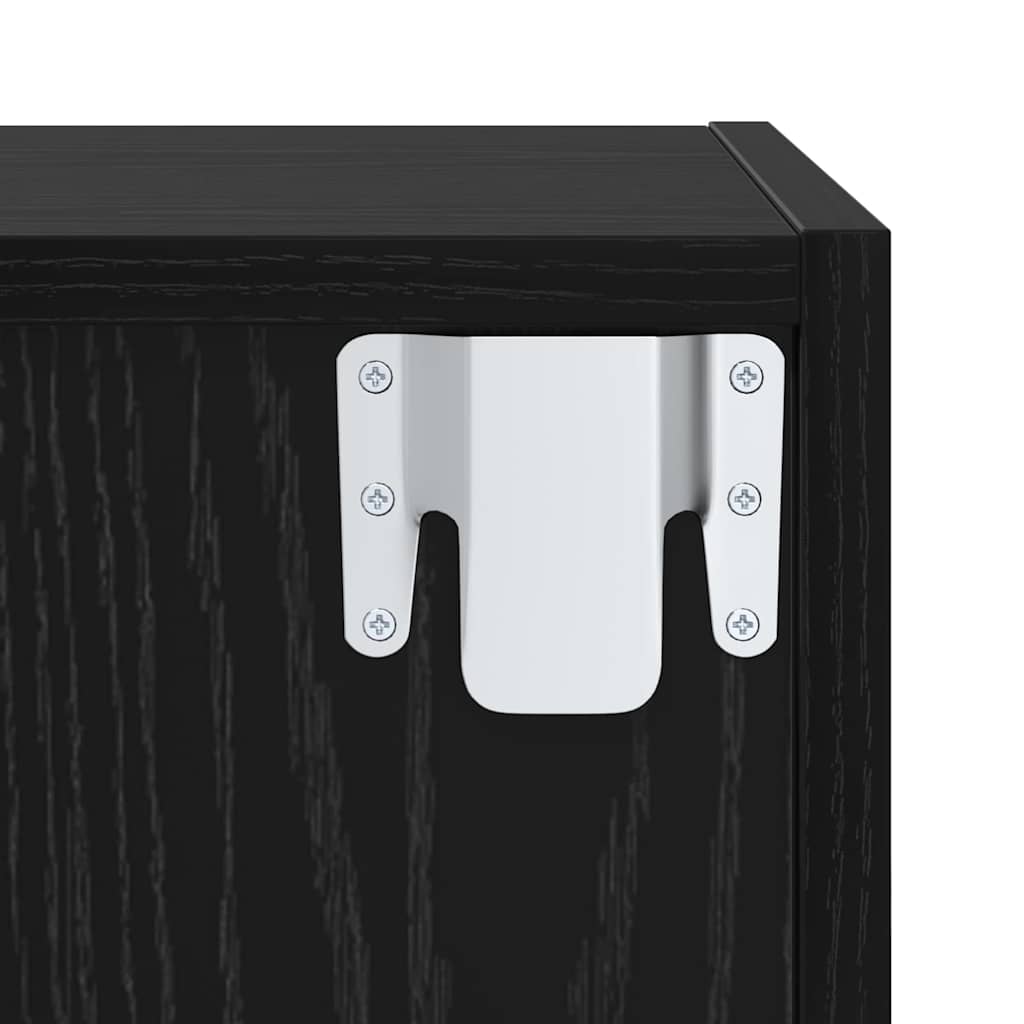 TV Cabinet Set 3 pcs Black Oak Engineered Wood