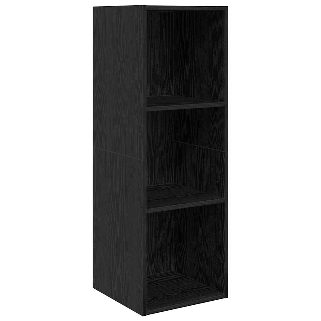 TV Cabinet Set 3 pcs Black Oak Engineered Wood