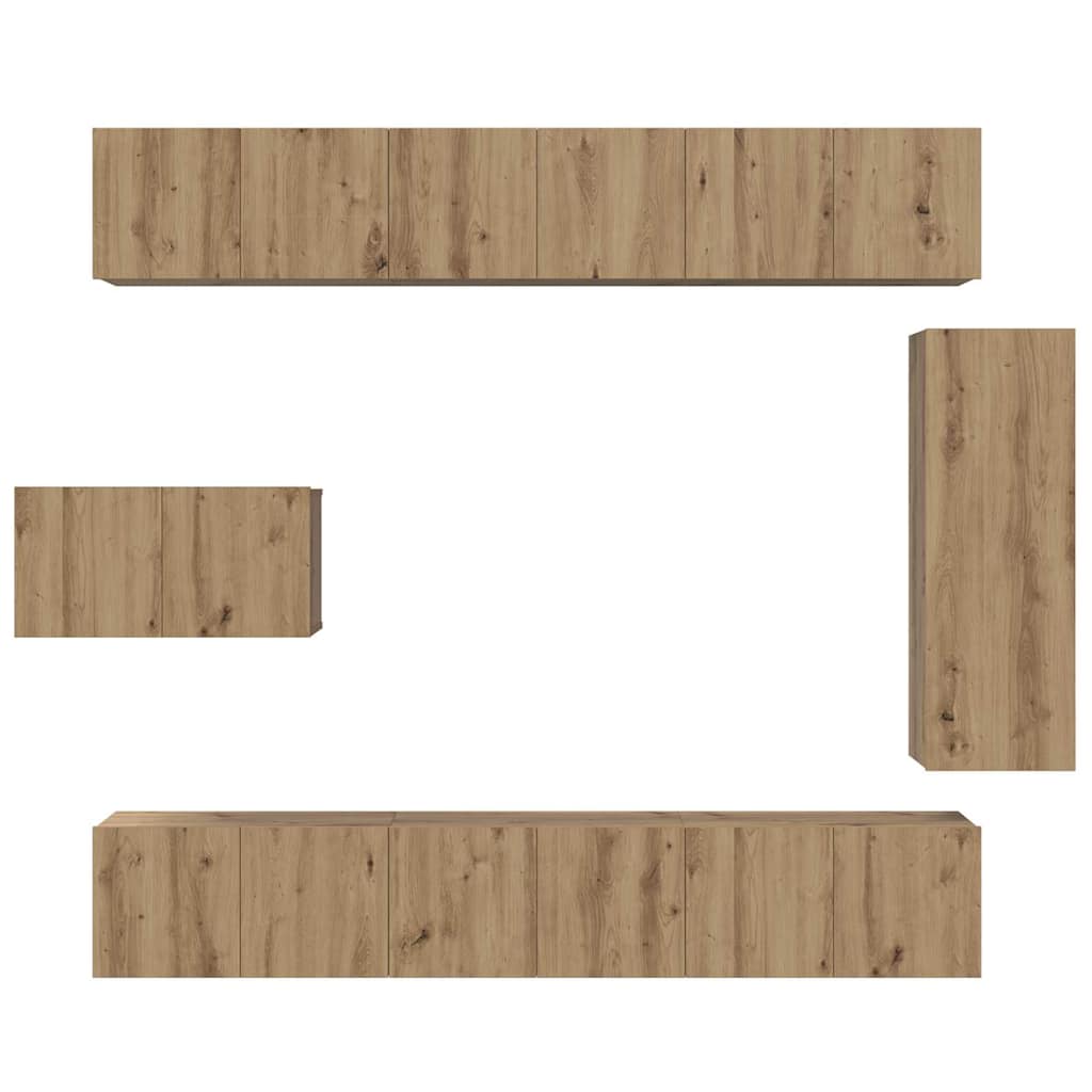 TV Cabinet Set 8 pcs Artisan Oak Engineered Wood