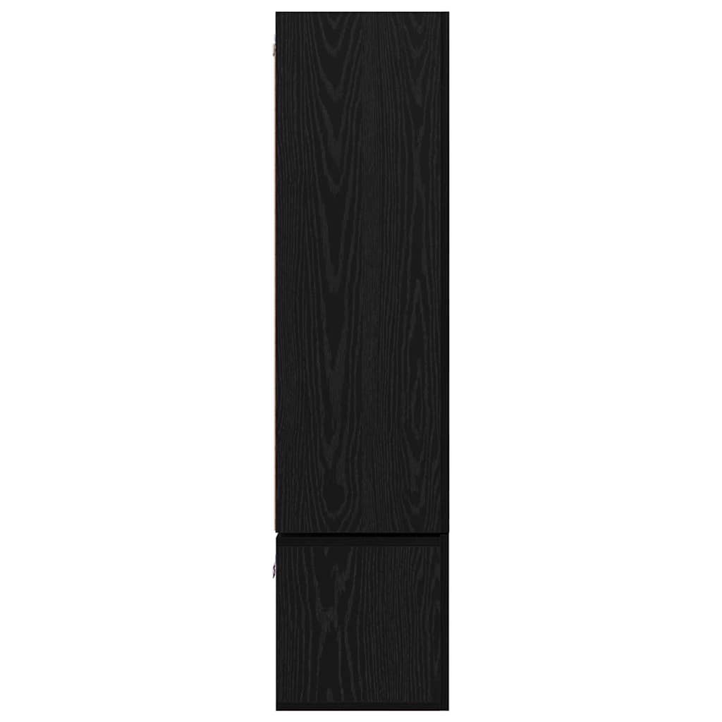 TV Cabinet Set Wall-mounted 7 pcs Black Oak Engineered Wood