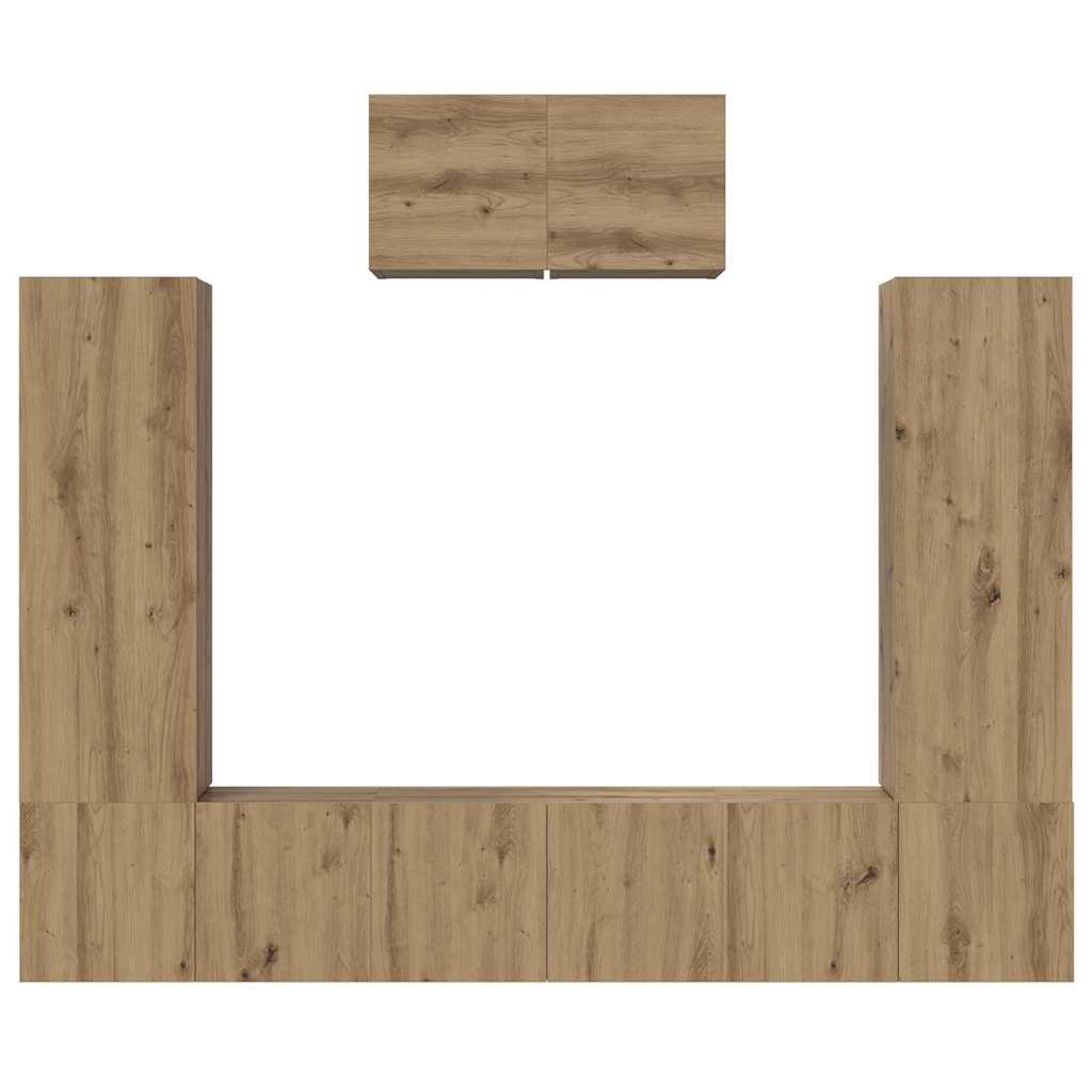 TV Cabinet Set 7 pcs Artisan Oak Engineered Wood