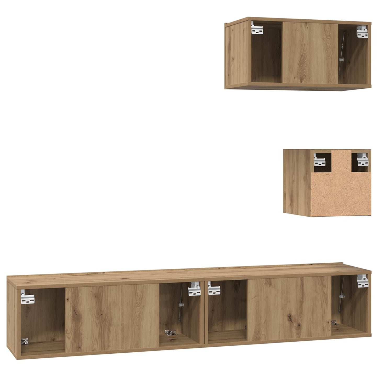 TV Cabinet Set Wall-mounted 3 pcs Artisan Oak Engineered Wood
