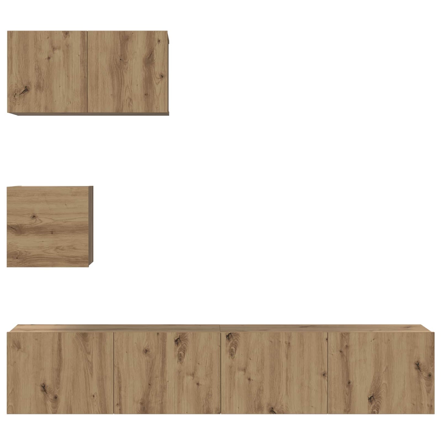 TV Cabinet Set Wall-mounted 3 pcs Artisan Oak Engineered Wood