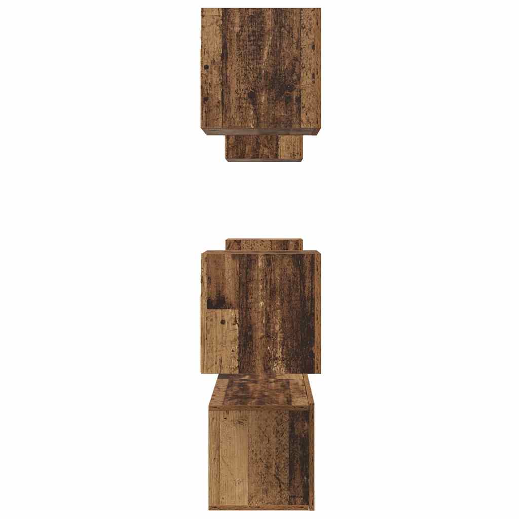 TV Cabinet Set Wall-mounted 6 pcs Old Wood Engineered Wood