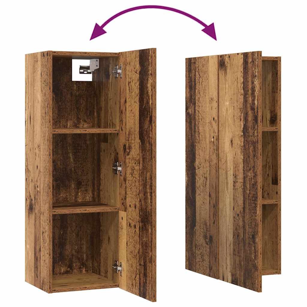TV Cabinet Set Wall-mounted 10 pcs Old Wood Engineered Wood