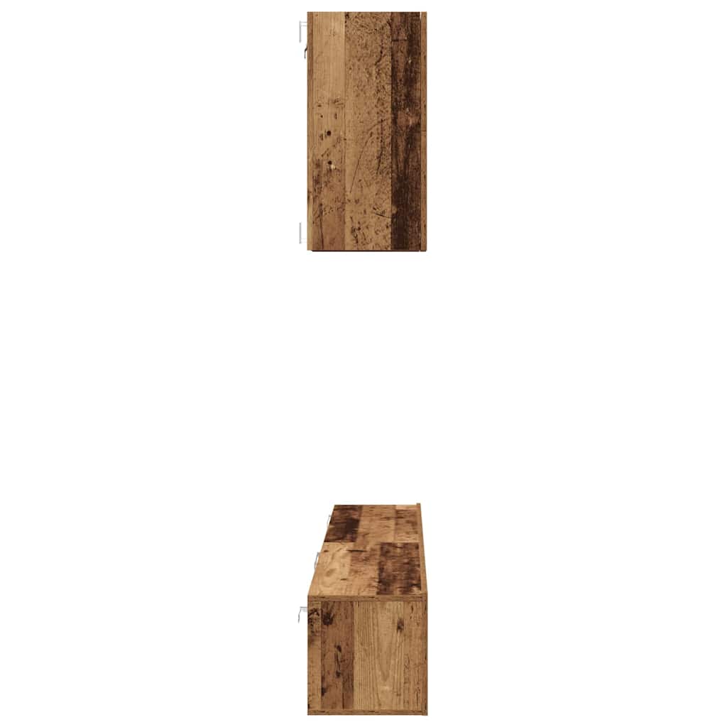 TV Cabinet Set Wall-mounted 5 pcs Old Wood Engineered Wood