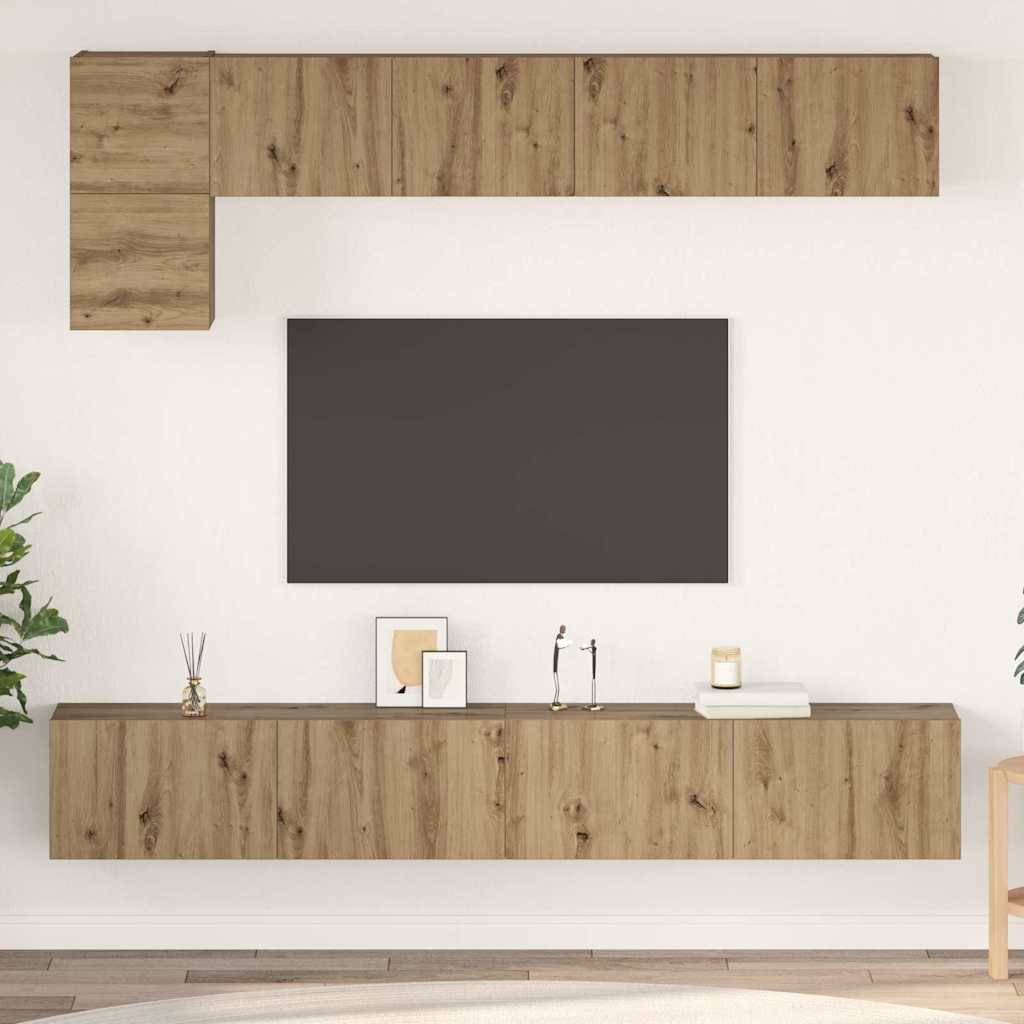 TV Cabinet Set Wall-mounted 5 pcs Artisan Oak Engineered Wood