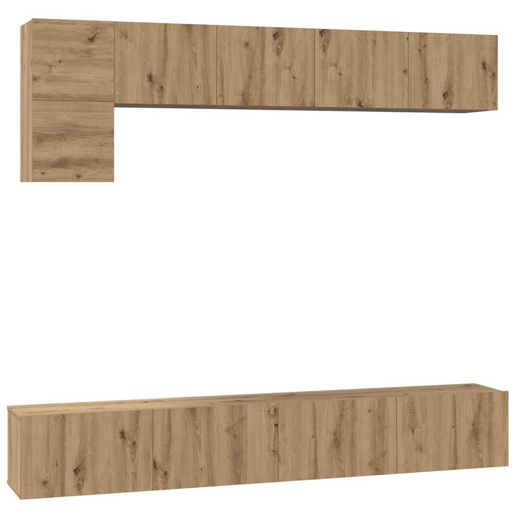 TV Cabinet Set Wall-mounted 5 pcs Artisan Oak Engineered Wood