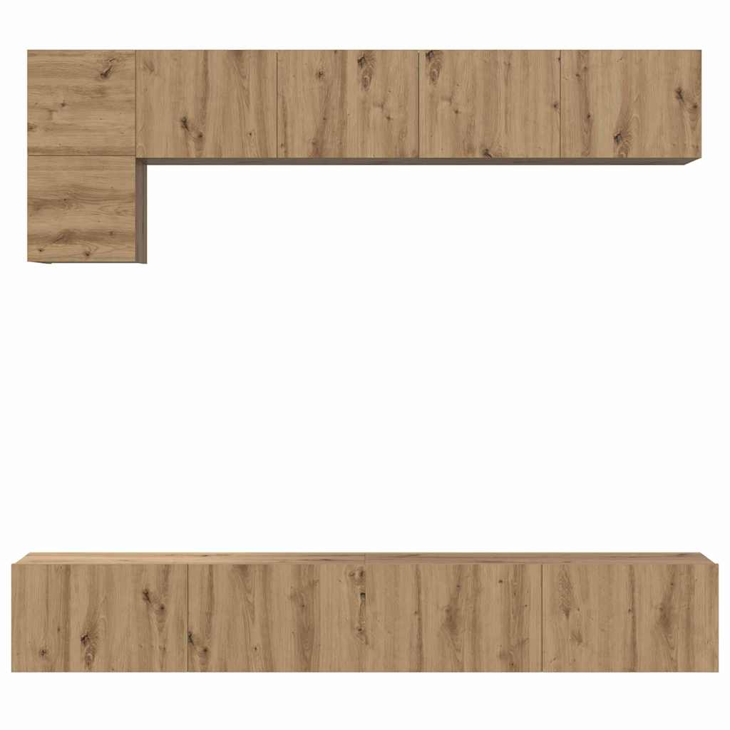 TV Cabinet Set Wall-mounted 5 pcs Artisan Oak Engineered Wood